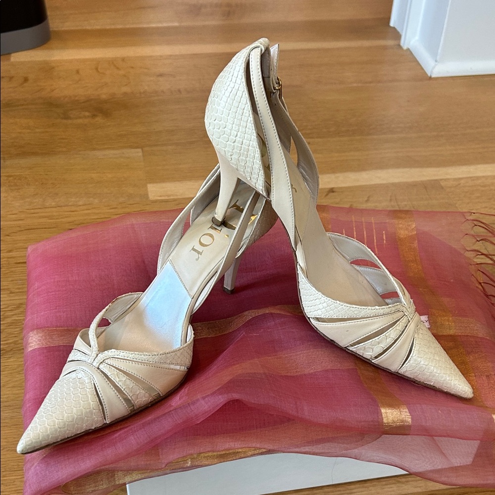 Dior Beige Textured Women's Heels